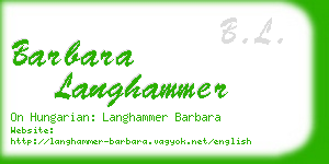 barbara langhammer business card